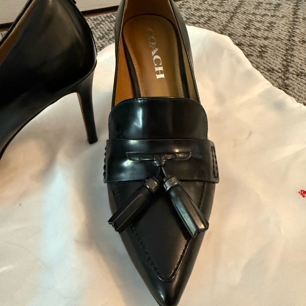 Coach Black Leather Heels